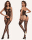 Elegant Lace Garter Bodysuit Lingerie Set with Thigh-High Stockings