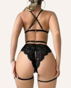 Scarlet Desire™ Lace Teddy Bodysuit with Garter Straps – Luxury Lingerie Set