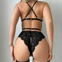 Scarlet Desire™ Lace Teddy Bodysuit with Garter Straps – Luxury Lingerie Set