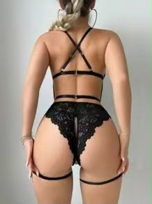 Scarlet Desire™ Lace Teddy Bodysuit with Garter Straps – Luxury Lingerie Set