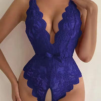 Midnight Desire™ Floral Lace Teddy Bodysuit – Elegant Backless Lingerie
