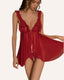 Romantic Red Lace Ruffle Babydoll Lingerie Set - LaceLoom